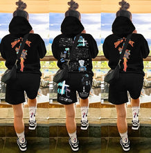 Load image into Gallery viewer, Casual Printed Hoodie And Shorts 2 Piece Suits