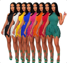 Load image into Gallery viewer, Tassel Lace Sleeveless Shorts Two Piece Set