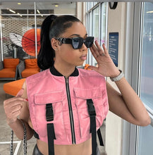 Load image into Gallery viewer, Trendy Sleeveless Zipper Buckle Top