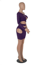 Load image into Gallery viewer, Sexy Single Shoulder Sleeve Hollow Out MIni Dress