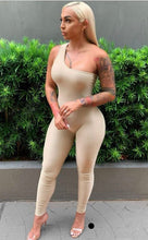 Load image into Gallery viewer, Solid One Shoulder Sleeveless Skinny Jumpsuits