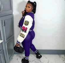 Load image into Gallery viewer, A Casual Print Long Sleeve Jacket Coat And Tight Pants Two Piece Set