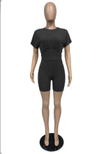 Load image into Gallery viewer, Casual Solid Short Sleeve Two Piece Shorts Set