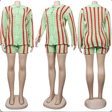 Load image into Gallery viewer, Knitted Sweater Long Sleeve Two Piece Shorts Sets