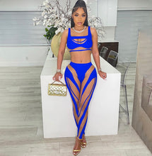 Load image into Gallery viewer, Sexy Mesh Patchwork Two Piece Pants Sets