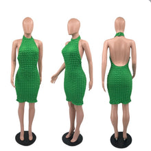 Load image into Gallery viewer, Fashion Sexy Solid Color Halter Midi Dress