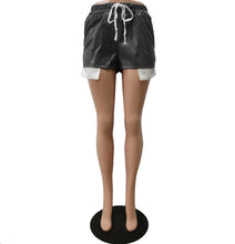 Load image into Gallery viewer, Tie Up PU Leather Split Shorts