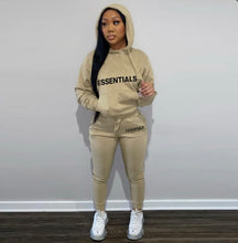 Load image into Gallery viewer, A Letter Print Hooded Sweatshirt Two Piece Pant Sets
