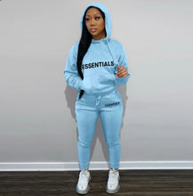 Load image into Gallery viewer, A Letter Print Hooded Sweatshirt Two Piece Pant Sets
