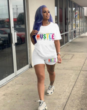 Load image into Gallery viewer, Letter Print Short Sleeve Shorts Two Piece Set