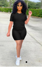 Load image into Gallery viewer, A Sports Casual Round Neck Solid Color Short Sleeve Shorts Two Piece Sets