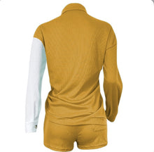 Load image into Gallery viewer, Casual Color Block Shirt And Shorts Two Piece Set