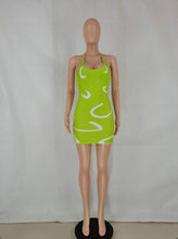 Load image into Gallery viewer, Sexy Printed Halter Slim Mini Dress