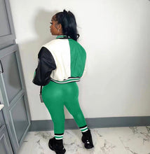 Load image into Gallery viewer, A Casual Print Long Sleeve Jacket Coat And Tight Pants Two Piece Set