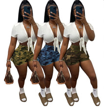 Load image into Gallery viewer, Casual Camo Print Cargo Shorts