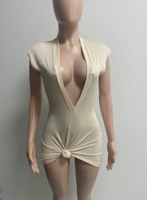 Load image into Gallery viewer, Solid Sexy Deep V Neck Mini Dress