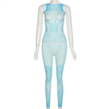 Load image into Gallery viewer, Sexy Sleeveless See-through Hollow Out Tight Jumpsuit