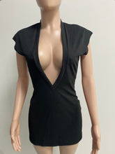 Load image into Gallery viewer, Solid Sexy Deep V Neck Mini Dress