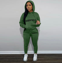 Load image into Gallery viewer, A Letter Print Hooded Sweatshirt Two Piece Pant Sets