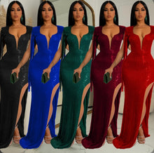 Load image into Gallery viewer, Sequin Tassel Sexy Split Maxi Dress Www.dreamempirellc.com