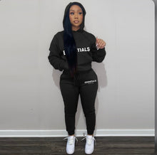 Load image into Gallery viewer, A Letter Print Hooded Sweatshirt Two Piece Pant Sets