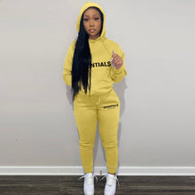 Load image into Gallery viewer, A Letter Print Hooded Sweatshirt Two Piece Pant Sets