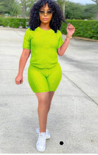Load image into Gallery viewer, A Sports Casual Round Neck Solid Color Short Sleeve Shorts Two Piece Sets