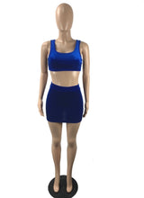 Load image into Gallery viewer, Velvet Solid Color Vest And Mini Skirt Two Piece Sets
