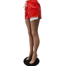 Load image into Gallery viewer, Tie Up PU Leather Split Shorts