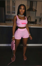 Load image into Gallery viewer, Letter Print Tank Top And Shorts Two Piece Set