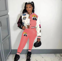 Load image into Gallery viewer, A Casual Print Long Sleeve Jacket Coat And Tight Pants Two Piece Set
