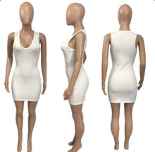 Load image into Gallery viewer, Solid Color V Neck Slim Sling Mini Dress