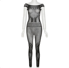 Load image into Gallery viewer, Sexy Sleeveless See-through Hollow Out Tight Jumpsuit