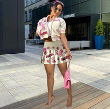 Load image into Gallery viewer, Fashion Print Baseball Jacket And Pleated Skirt 2 Piece Set