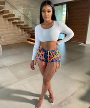 Load image into Gallery viewer, Denim Ribbon Skinny Jeans Shorts