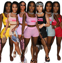 Load image into Gallery viewer, Letter Print Tank Top And Shorts Two Piece Set