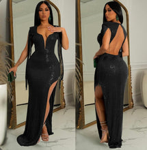 Load image into Gallery viewer, Sequin Tassel Sexy Split Maxi Dress Www.dreamempirellc.com