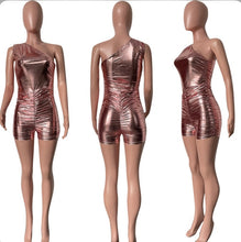 Load image into Gallery viewer, Solid Single Shoulder Sleeveless Romper