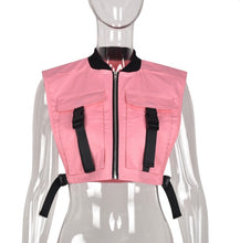Load image into Gallery viewer, Trendy Sleeveless Zipper Buckle Top