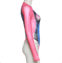 Load image into Gallery viewer, Fashion Print Slim Long Sleeve Bodysuits