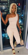 Load image into Gallery viewer, Solid One Shoulder Sleeveless Skinny Jumpsuits