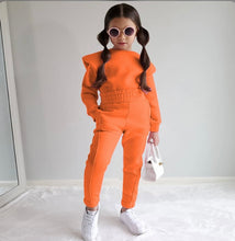 Load image into Gallery viewer, Kids Solid Color Sport Sweatshirt Two Piece Pant Set
