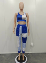 Load image into Gallery viewer, Casual Contrast Color Sleeveless Two Piece Pants Set