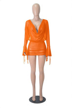 Load image into Gallery viewer, Deep V Neck Backless Mesh Two Piece Skirts Set
