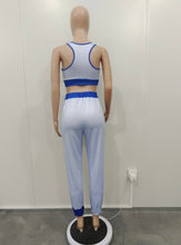 Load image into Gallery viewer, Casual Contrast Color Sleeveless Two Piece Pants Set