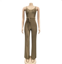 Load image into Gallery viewer, Sexy Spaghetti Strap Sashes Straight Jumpsuit