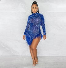 Load image into Gallery viewer, Sexy Mesh See-Through Hot Drilling Irregular Dress