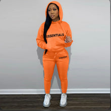Load image into Gallery viewer, A Letter Print Hooded Sweatshirt Two Piece Pant Sets