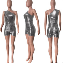 Load image into Gallery viewer, Solid Single Shoulder Sleeveless Romper