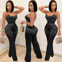 Load image into Gallery viewer, Sexy Spaghetti Strap Sashes Straight Jumpsuit